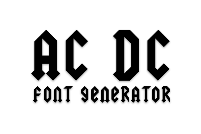 Ac Dc Font Generator Preview