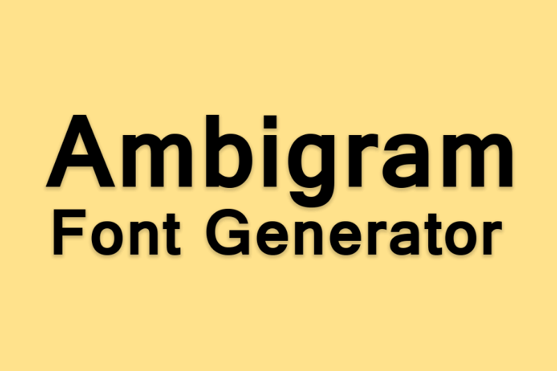 Ambigram Font Generator Preview