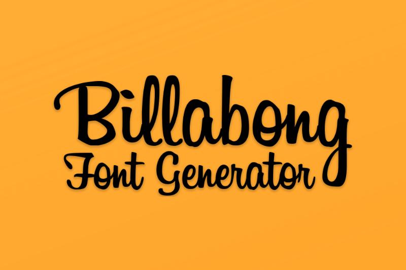 Billabong Font Generator Preview