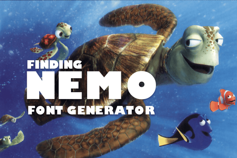 Finding Nemo Font Generator Preview