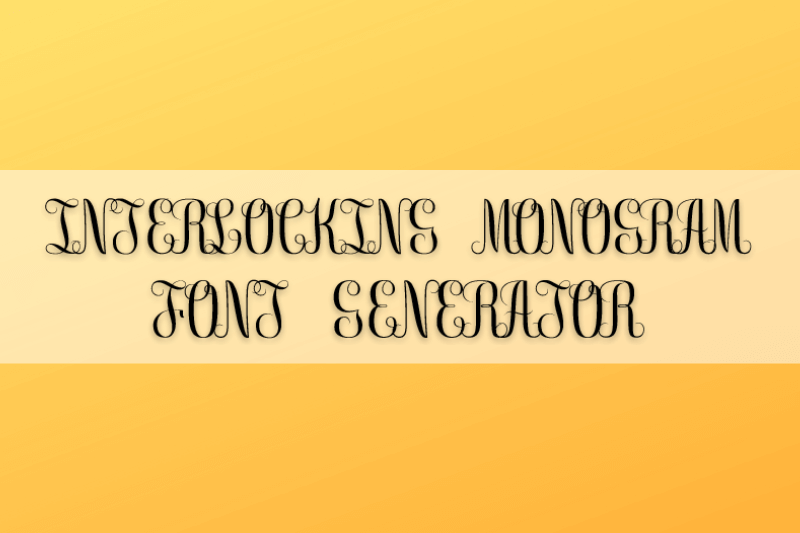 Interlocking Monogram Font Generator Preview