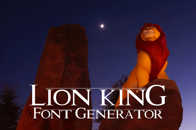 Lion King Font Generator Preview