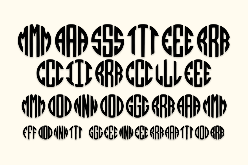 Master Circle Monogram Font Generator Preview