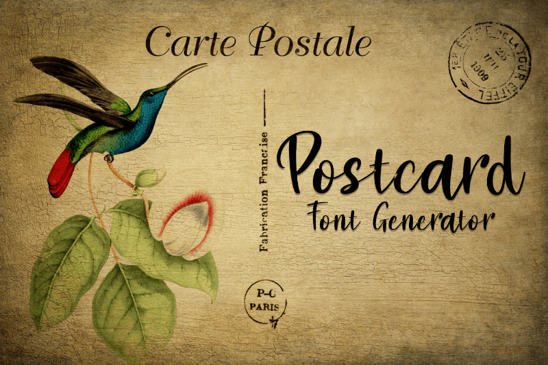 Postcard Font Generator Preview