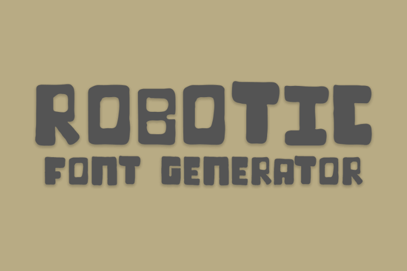 Robotic Font Generator Preview