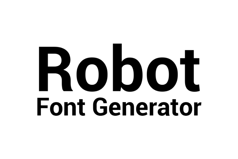 Roboto Font Generator Preview