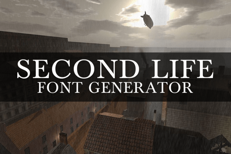 Second Life Font Generator Preview