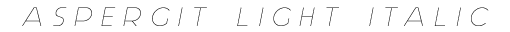 Aspergit Light Italic preview