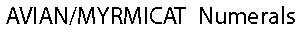 AVIANMYRMICAT Numerals preview