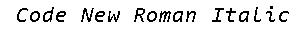 Code New Roman Italic preview