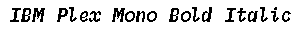 IBM Plex Mono Bold Italic preview