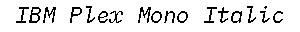 IBM Plex Mono Italic preview