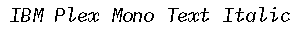 IBM Plex Mono Text Italic preview