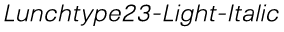 Lunchtype23 Light Italic preview