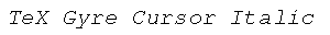 TeX Gyre Cursor Italic preview