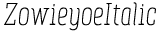 ZowieyoeItalic preview